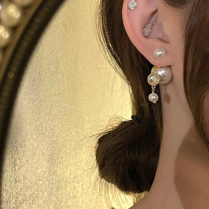 Handmade Round Gold Stud Earrings For Women With 304 Stainless Steel Alloy Posts
