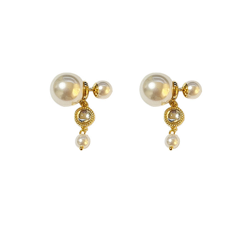 Handmade Round Gold Stud Earrings For Women With 304 Stainless Steel Alloy Posts