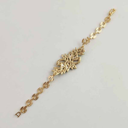S Shape Red Zinc Alloy Bracelet With Rhinestones, Electroplated Finish And Resin Pendant For Women