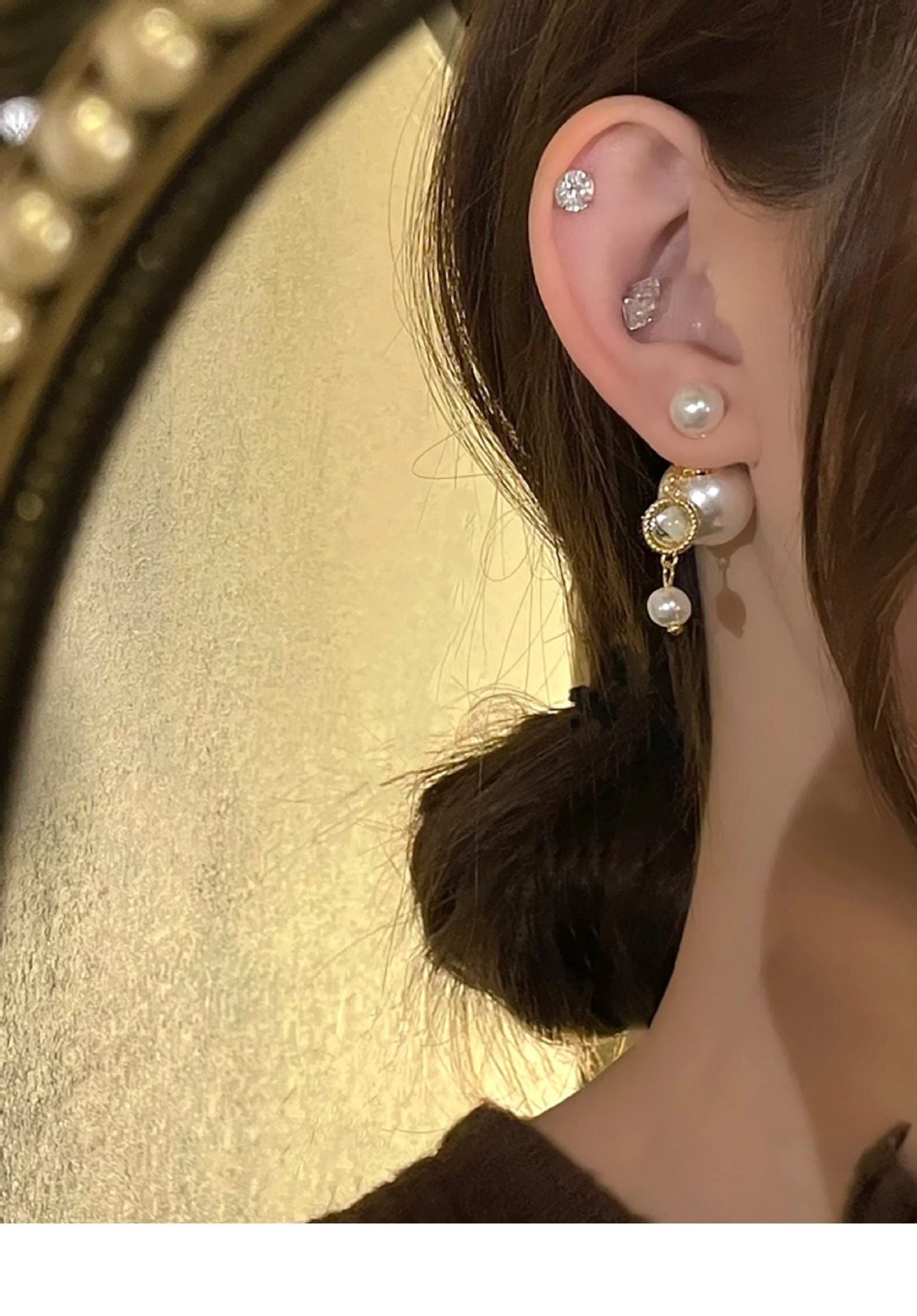 Handmade Round Gold Stud Earrings For Women With 304 Stainless Steel Alloy Posts