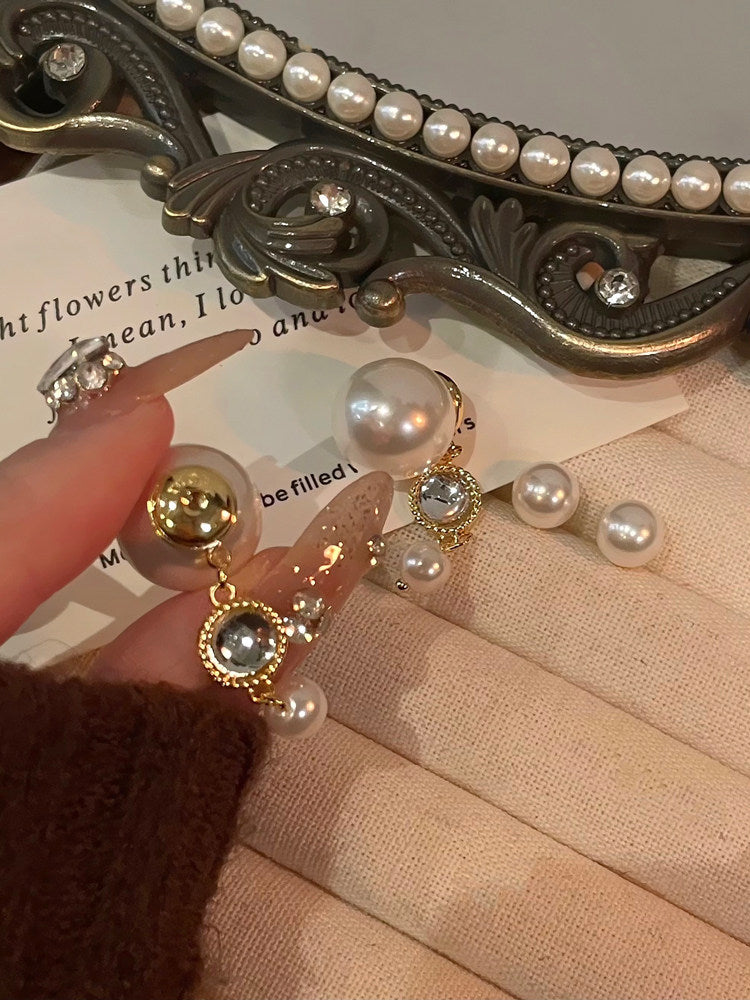 Handmade Round Gold Stud Earrings For Women With 304 Stainless Steel Alloy Posts