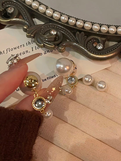 Handmade Round Gold Stud Earrings For Women With 304 Stainless Steel Alloy Posts