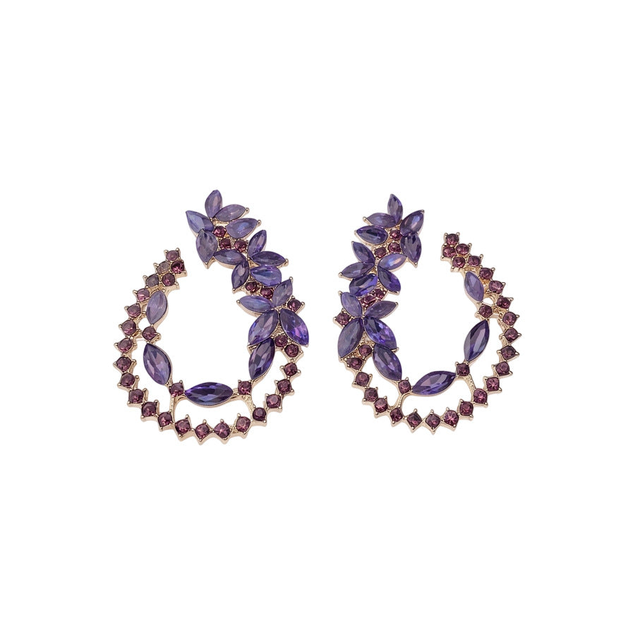 Gold Water Droplets Stud Earrings For Women Featuring Alloy And 304 Stainless Steel With Rhinestone Inlay
