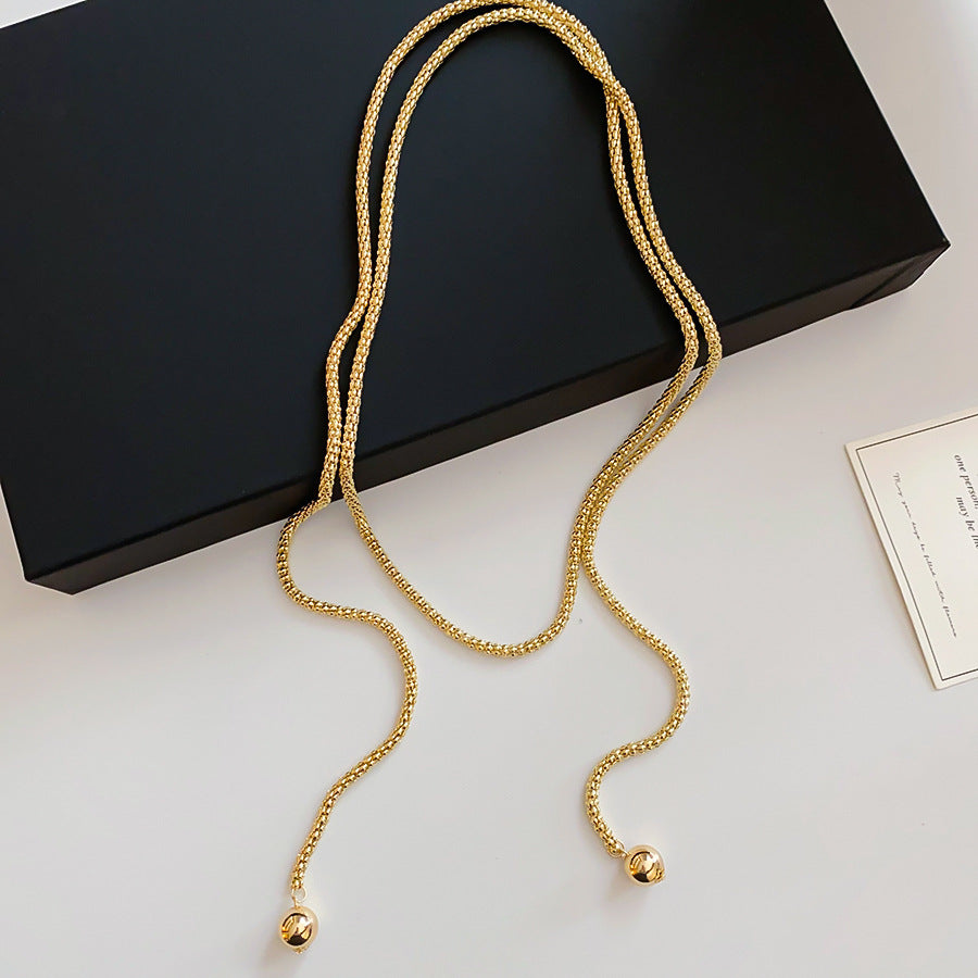 Gold Iron Chain Choker Necklace For Women With Alloy Pendant, Perfect For Daily Wear