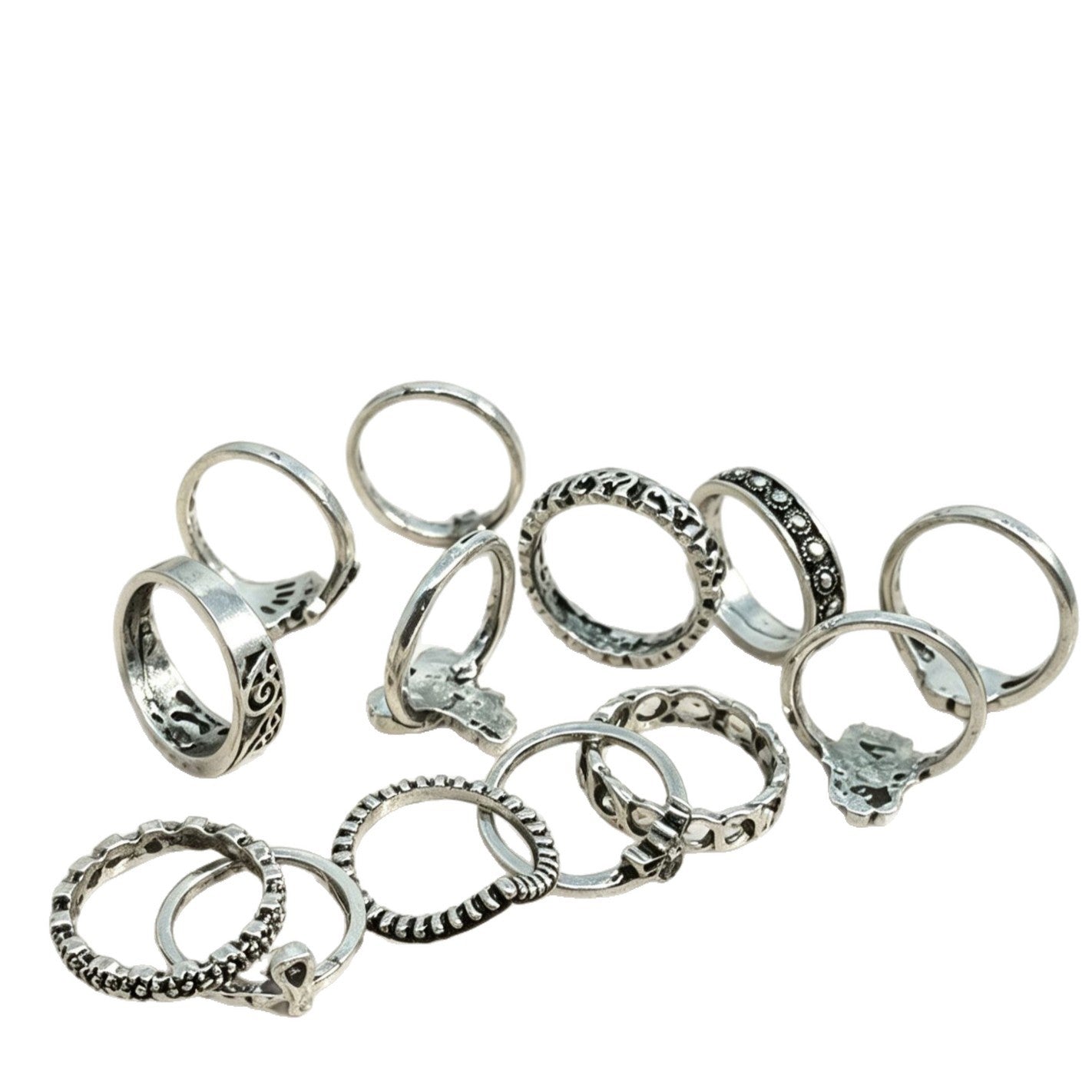 Unisex Crown Rings Set Of 13 Pieces Featuring Electroplated Alloy With Vintage Style