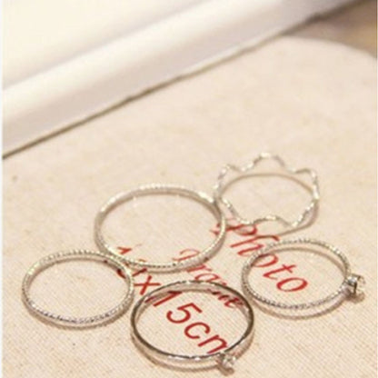 Waves For Women 5 Pieces Set Wave Rings In Gold Featuring Electroplated Alloy Material