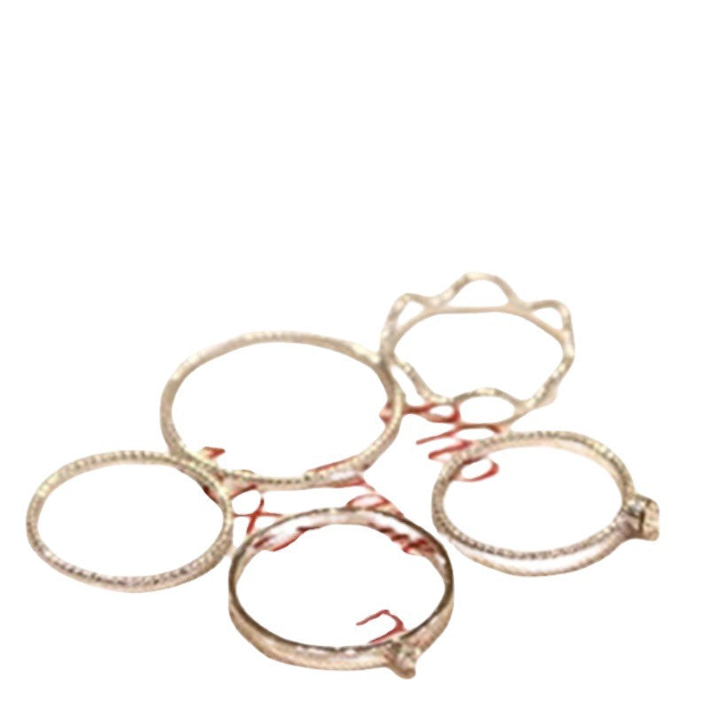 Waves For Women 5 Pieces Set Wave Rings In Gold Featuring Electroplated Alloy Material