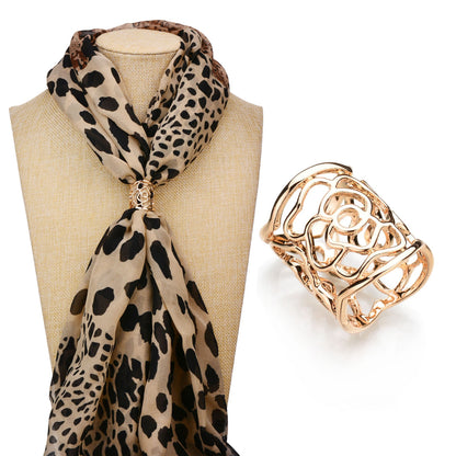 Rose Scarf Ring For Women In Gold Alloy, Elegant Accessory To Enhance Your Style