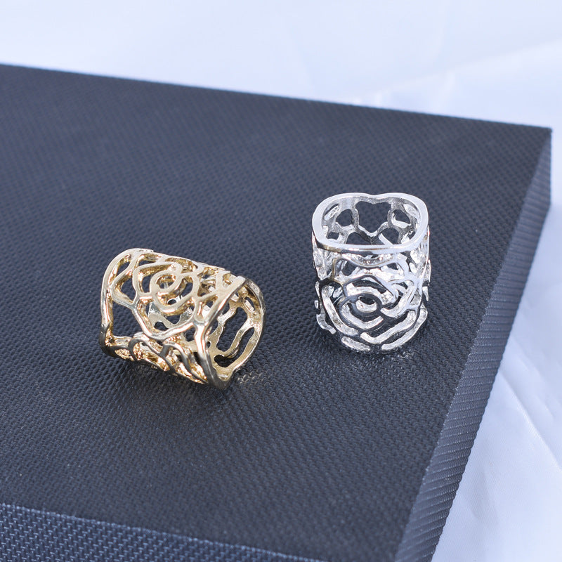 Rose Scarf Ring For Women In Gold Alloy, Elegant Accessory To Enhance Your Style