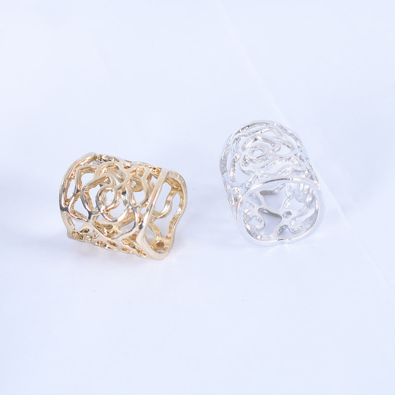 Rose Scarf Ring For Women In Gold Alloy, Elegant Accessory To Enhance Your Style