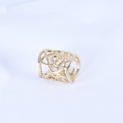 Rose Scarf Ring For Women In Gold Alloy, Elegant Accessory To Enhance Your Style