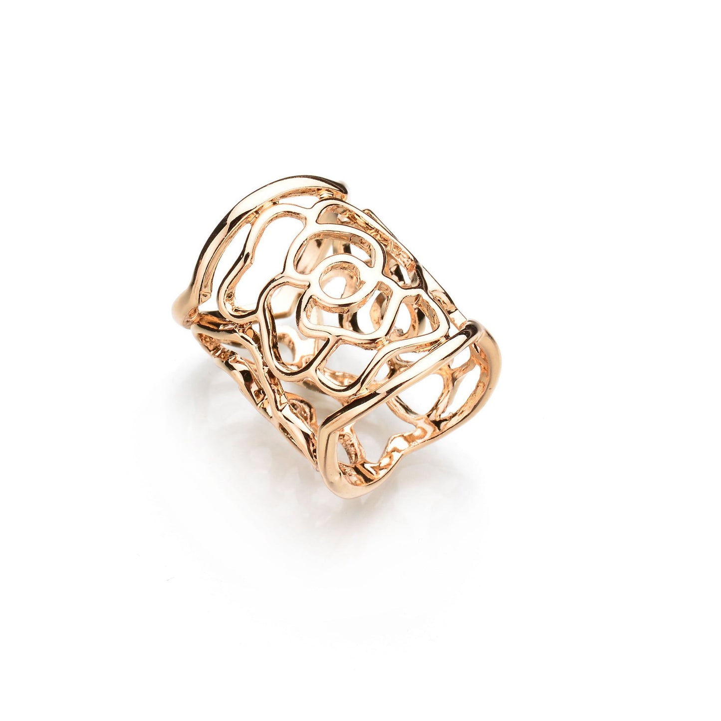 Rose Scarf Ring For Women In Gold Alloy, Elegant Accessory To Enhance Your Style