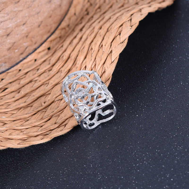 Rose Scarf Ring For Women In Gold Alloy, Elegant Accessory To Enhance Your Style