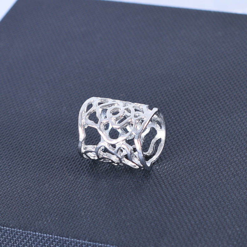 Rose Scarf Ring For Women In Gold Alloy, Elegant Accessory To Enhance Your Style