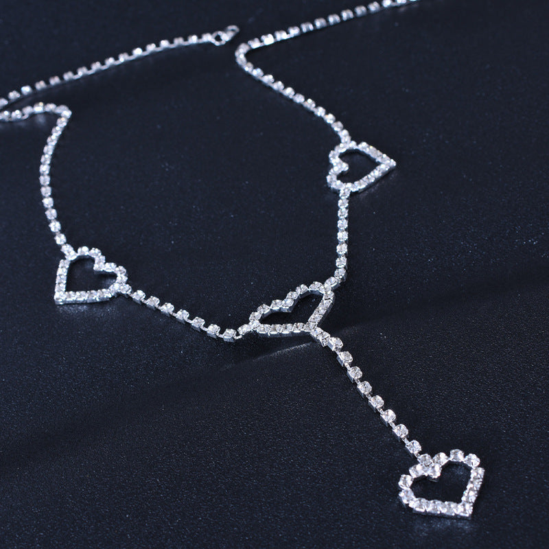 Heart Shape Cowboy Style Waist Chain For Women In Silver Metal With Printing Finish