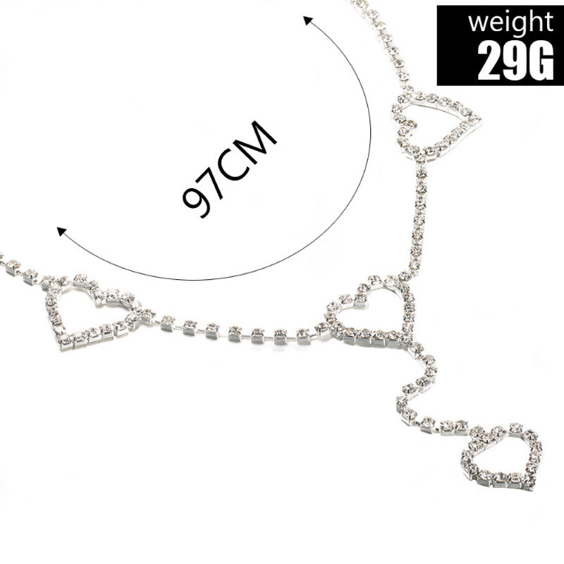 Heart Shape Cowboy Style Waist Chain For Women In Silver Metal With Printing Finish