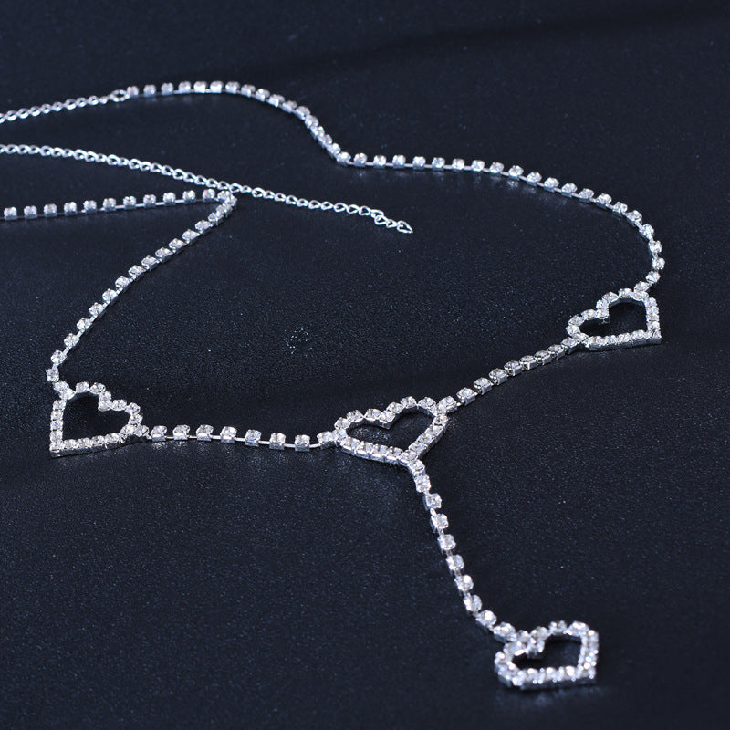 Heart Shape Cowboy Style Waist Chain For Women In Silver Metal With Printing Finish