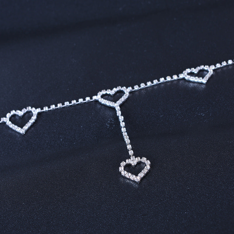 Heart Shape Cowboy Style Waist Chain For Women In Silver Metal With Printing Finish