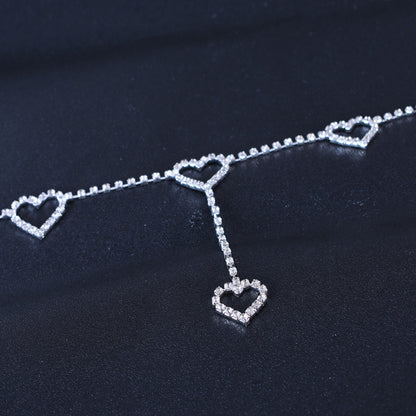 Heart Shape Cowboy Style Waist Chain For Women In Silver Metal With Printing Finish