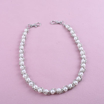 Men's Hip-Hop Metal Waist Chain With Pearl Detail In Gold