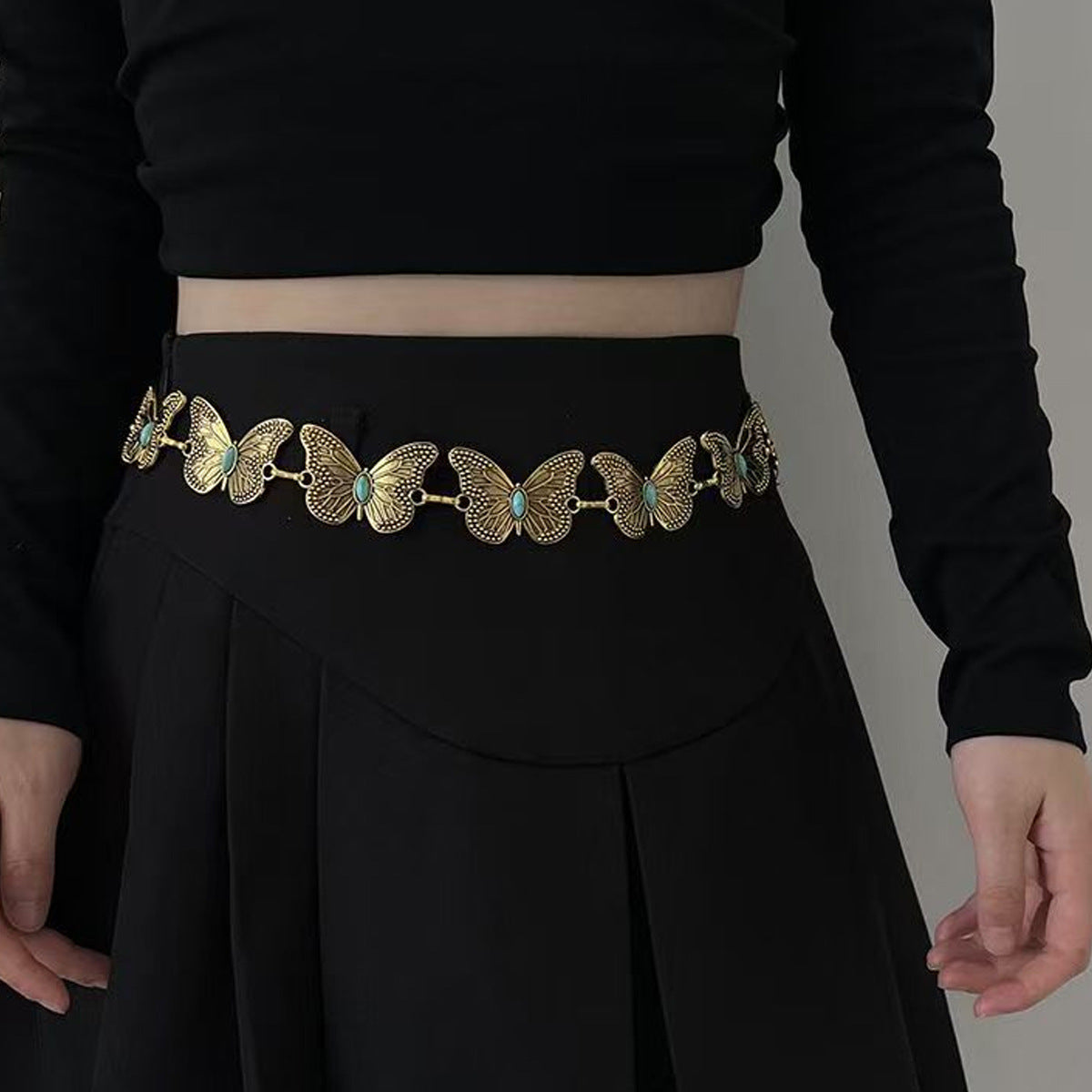 Original Design Butterfly Waist Chain For Women In Gold Metal