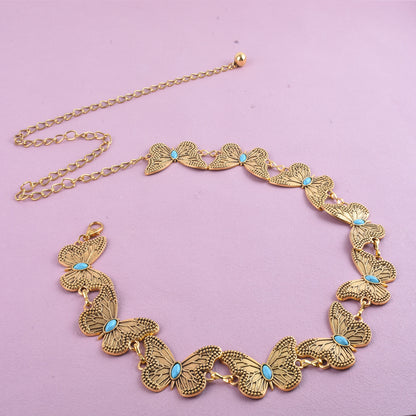 Original Design Butterfly Waist Chain For Women In Gold Metal