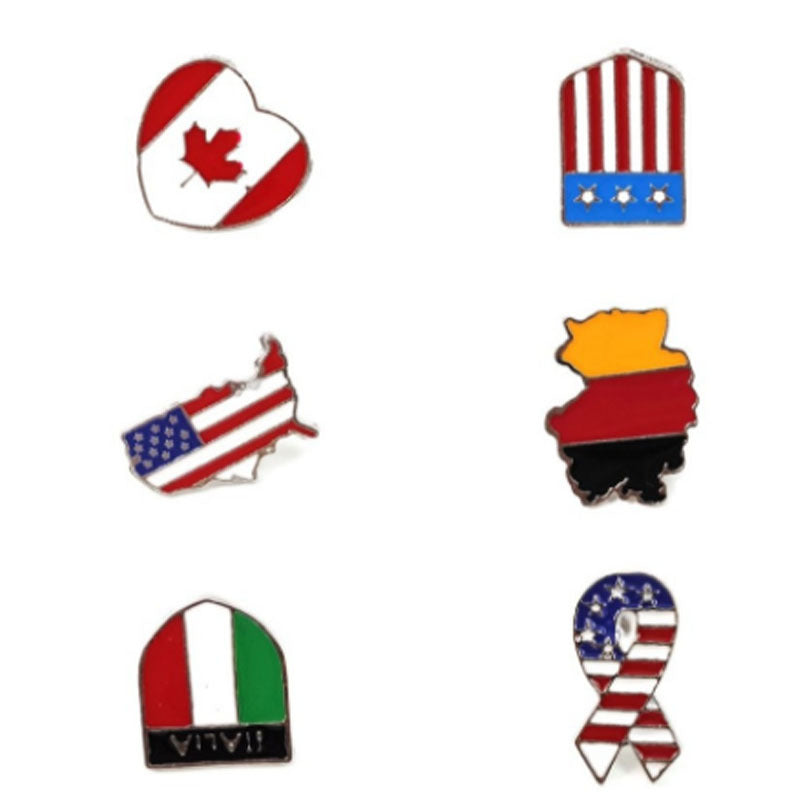 National Flag Pin Made Of Zinc Alloy Featuring Enamel Craftsmanship