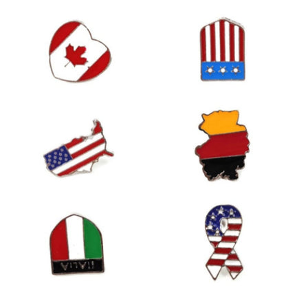 National Flag Pin Made Of Zinc Alloy Featuring Enamel Craftsmanship
