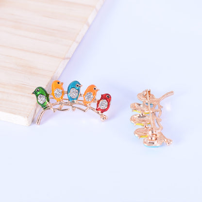 Bird Pin Made Of Alloy Featuring Enamel Craft In Colour