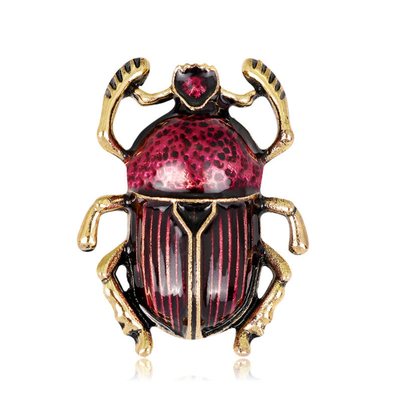 Alloy Insect Pin With Enamel Craftsmanship In Red