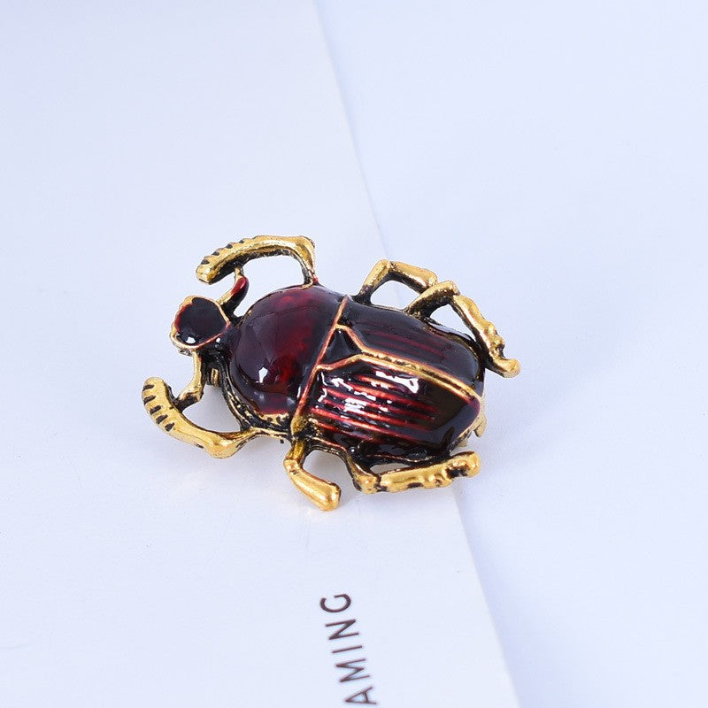 Alloy Insect Pin With Enamel Craftsmanship In Red