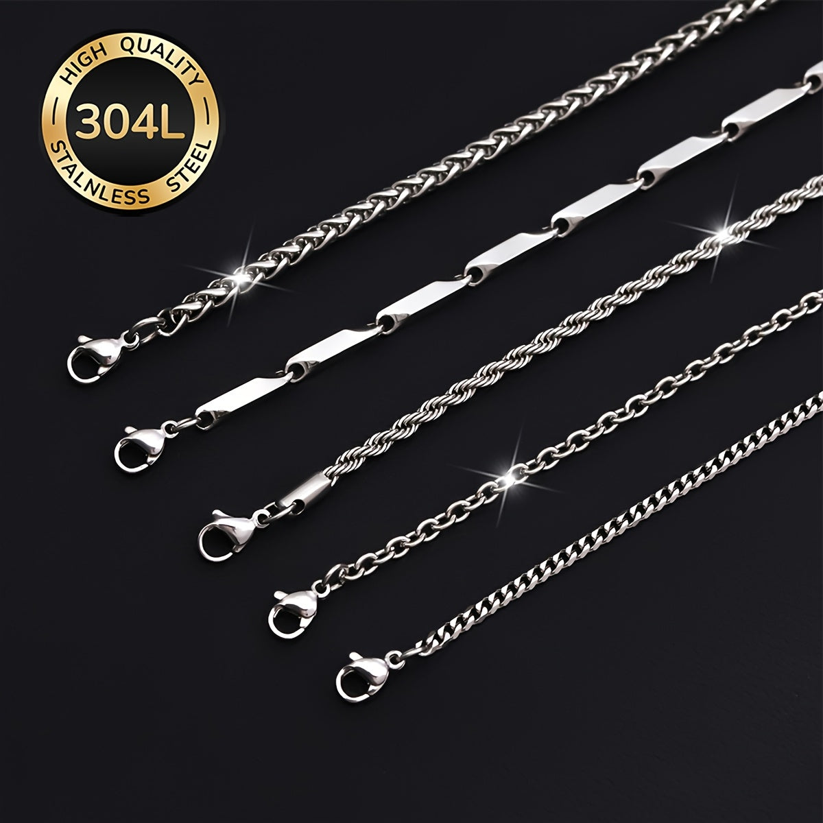 Handmade Men's Bracelet Featuring 304 Stainless Steel Cuban Link Chain And Curb Chain Design