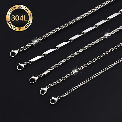 Handmade Men's Bracelet Featuring 304 Stainless Steel Cuban Link Chain And Curb Chain Design