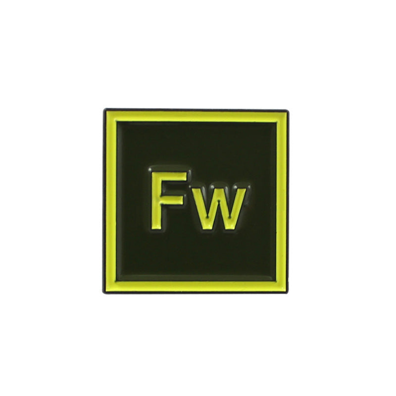 Alloy Letter Pin Featuring Enamel Craftsmanship Available In Colour