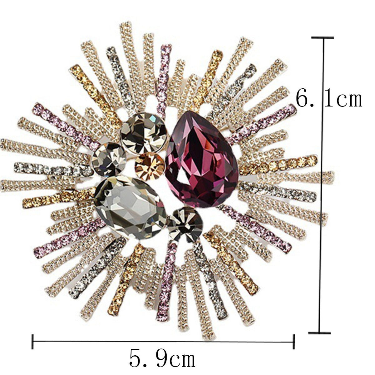 Flowers Pin Made Of Zinc Alloy Featuring Electroplated Craftsmanship