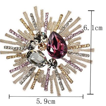 Flowers Pin Made Of Zinc Alloy Featuring Electroplated Craftsmanship