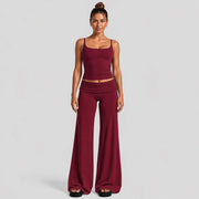 Vest + Pants, Red for Rumba Dance