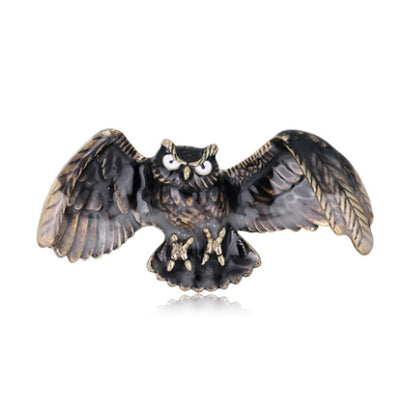 Owl Pin Made Of Alloy Featuring Enamel Craftsmanship