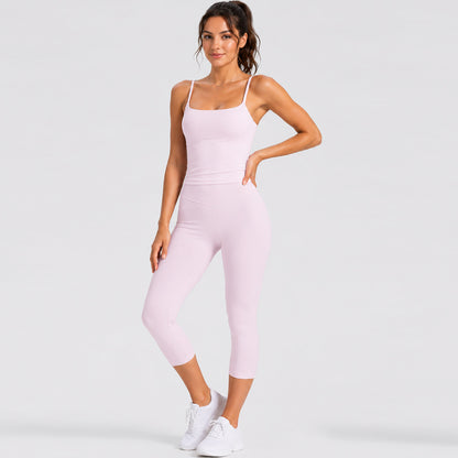 Sporty Women's Sleeveless Shorts Jumpsuit In High Elastic Nylon Fabric For Summer