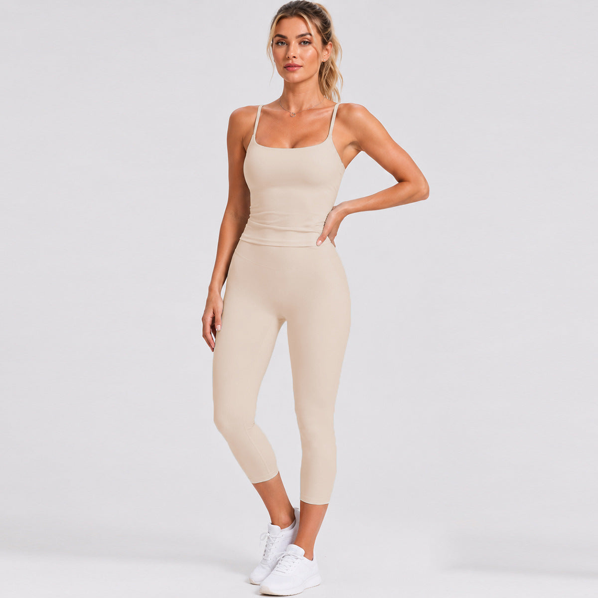 Sporty Women's Sleeveless Shorts Jumpsuit In High Elastic Nylon Fabric For Summer