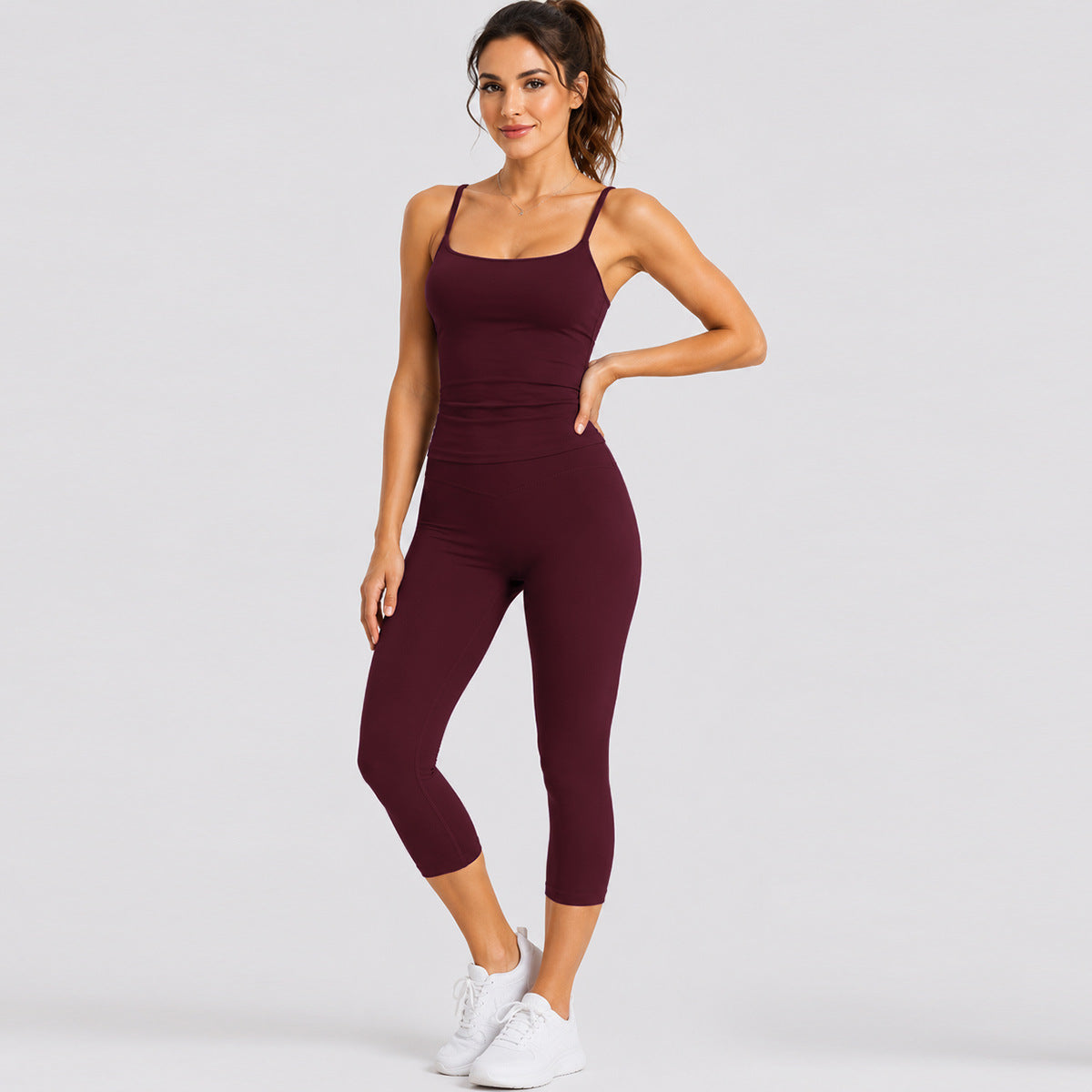 Sporty Women's Sleeveless Shorts Jumpsuit In High Elastic Nylon Fabric For Summer