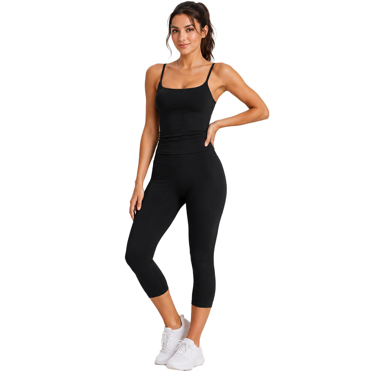 Sporty Women's Sleeveless Shorts Jumpsuit In High Elastic Nylon Fabric For Summer