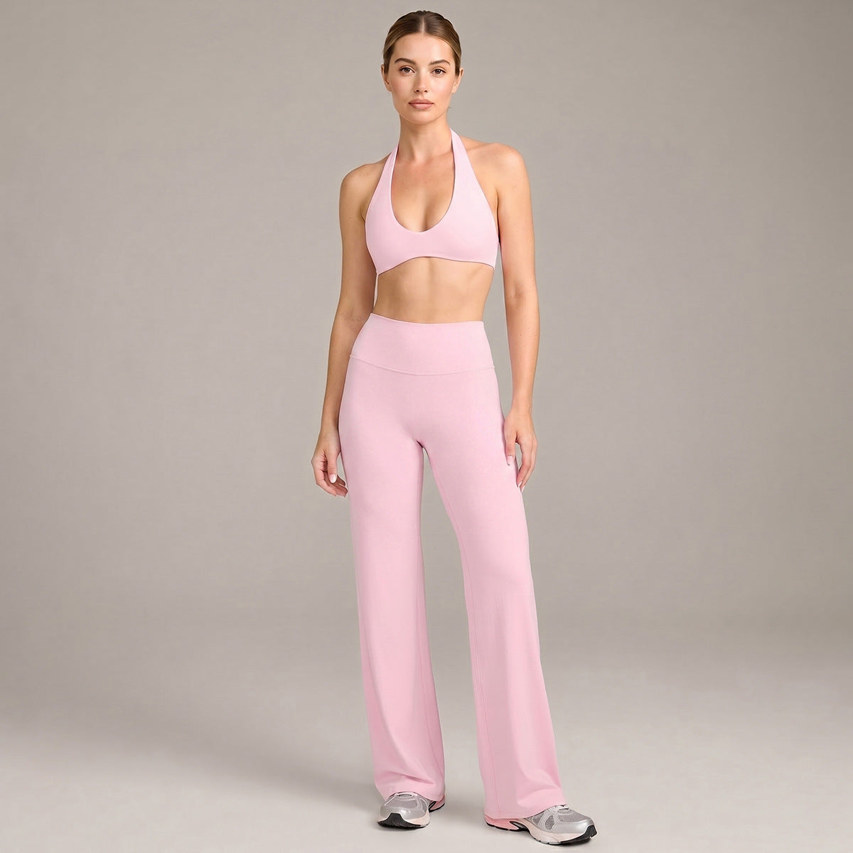 Full Length Sport Yoga Jumpsuit For Women In Stretchy Nylon Fabric With Backless Design And Sleeveless Style