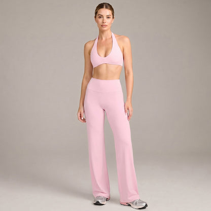 Full Length Sport Yoga Jumpsuit For Women In Stretchy Nylon Fabric With Backless Design And Sleeveless Style
