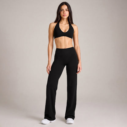 Full Length Sport Yoga Jumpsuit For Women In Stretchy Nylon Fabric With Backless Design And Sleeveless Style