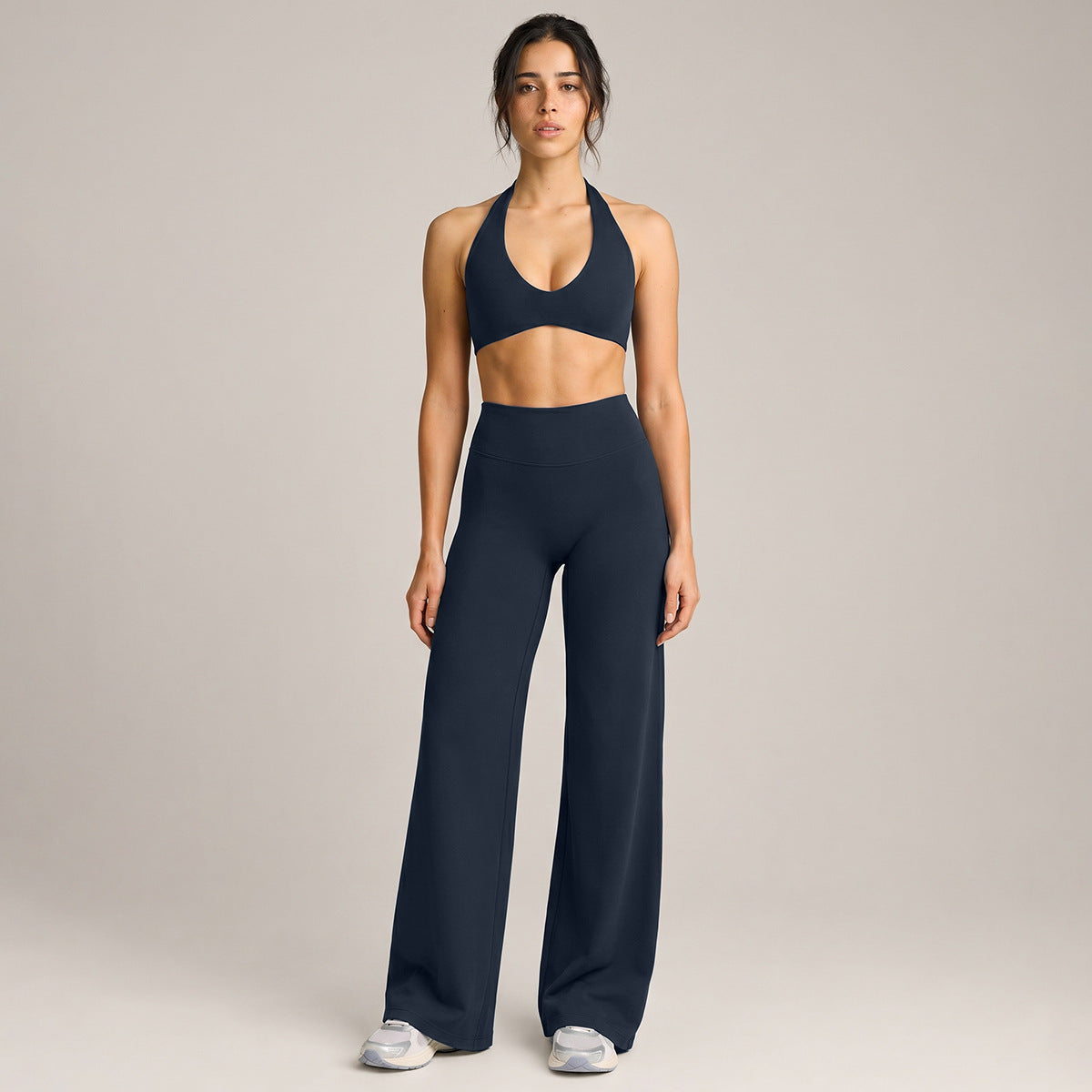 Full Length Sport Yoga Jumpsuit For Women In Stretchy Nylon Fabric With Backless Design And Sleeveless Style