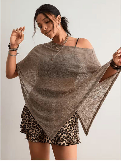 Solid Color Knitwear Pullover Sleeveless Top In Long Length, Knitted Polyester Fabric For Women