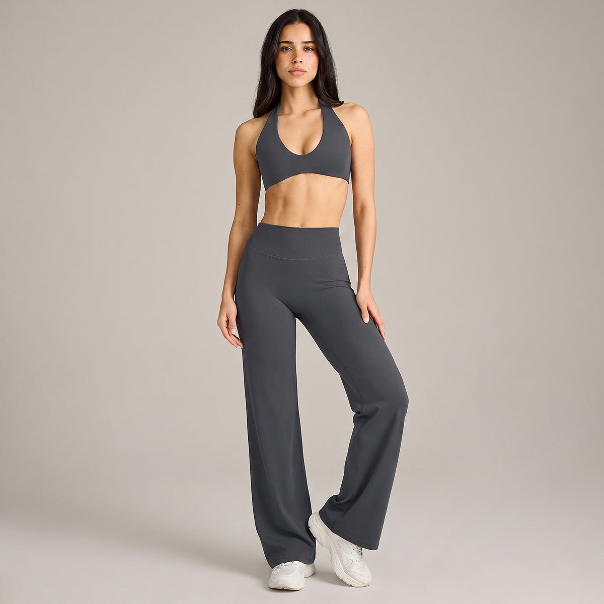 Full Length Sport Yoga Jumpsuit For Women In Stretchy Nylon Fabric With Backless Design And Sleeveless Style