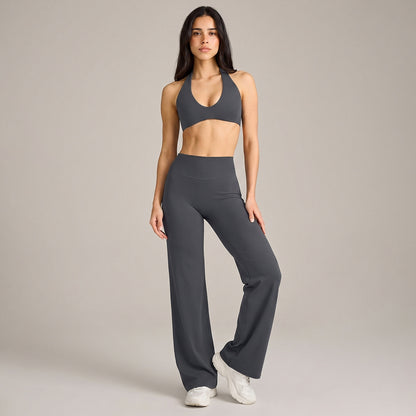Full Length Sport Yoga Jumpsuit For Women In Stretchy Nylon Fabric With Backless Design And Sleeveless Style