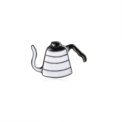 Teapot Pin Made Of Zinc Alloy Featuring Enamel Craft In Red Color